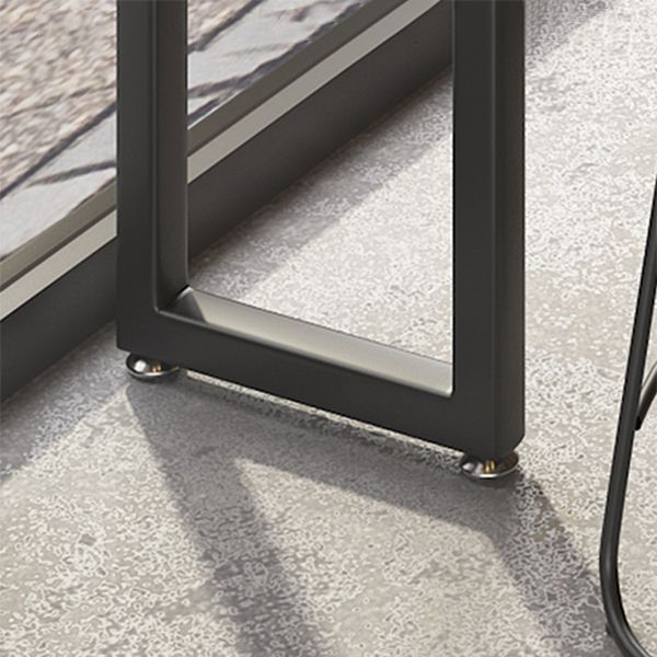 Tavolo da bar in stile moderno marrone con tavolo da bar in legno massiccio con base metallica