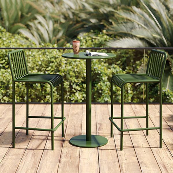 Modern Round Metal Bar Table Dining Table - 23.6" L x 23.6" W x 41.3" H Clearhalo 'Bar Furniture' 'Bar Tables' 'bar_tables' 'furn' 'furn_bar_tables' 'Furniture' 'Kitchen & Dining Furniture' 1200x1200_8b5db92b-02ba-4921-94d1-65fe8d2ebd95