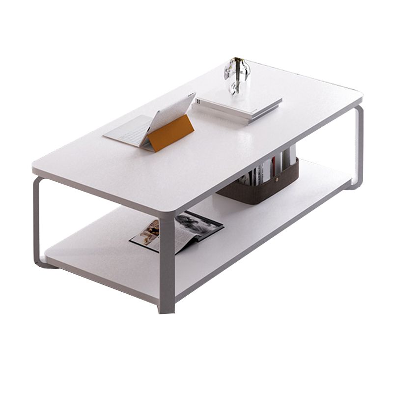 Modern Style Wooden Rectangular Table with Abstract Base for Storage Rack Coffee Table Clearhalo 'Coffee & Accent Tables' 'Coffee Tables' 'coffee_tables' 'furn' 'furn_coffee_tables' 'Furniture' 'Living Room Furniture' 1200x1200_8b5e1711-b3e6-48d8-a6d1-6b4fc48526b6