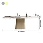 Metal Traditional Luxury Rectangle Dining Table Sintered Stone Indoor Table with Pedestal Base Clearhalo ' dining_table' 'Dining Tables & Seating' 'Dining Tables' 'furn' 'furn_dining_table' 'Furniture' 'furniture_dining_table' 'Kitchen & Dining Furniture' 'kitchen&dining_furn' 'kitchen' 'kitchen_dining_table' 1200x1200_8b5ecf2a-cd9e-407d-9d3a-44e5362c7322