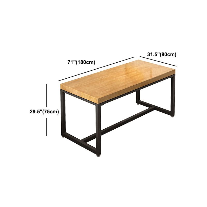 Pine Wood Top Dining Table Industrial Rectangle Table with Trestle Base Clearhalo 'Dining Tables & Seating' 'Dining Tables' 'dining_table' 'furn' 'furn_dining_table' 'Furniture' 'Kitchen & Dining Furniture' 1200x1200_8b5fd64e-5b4c-4c36-b6f5-70f7f502f3b1