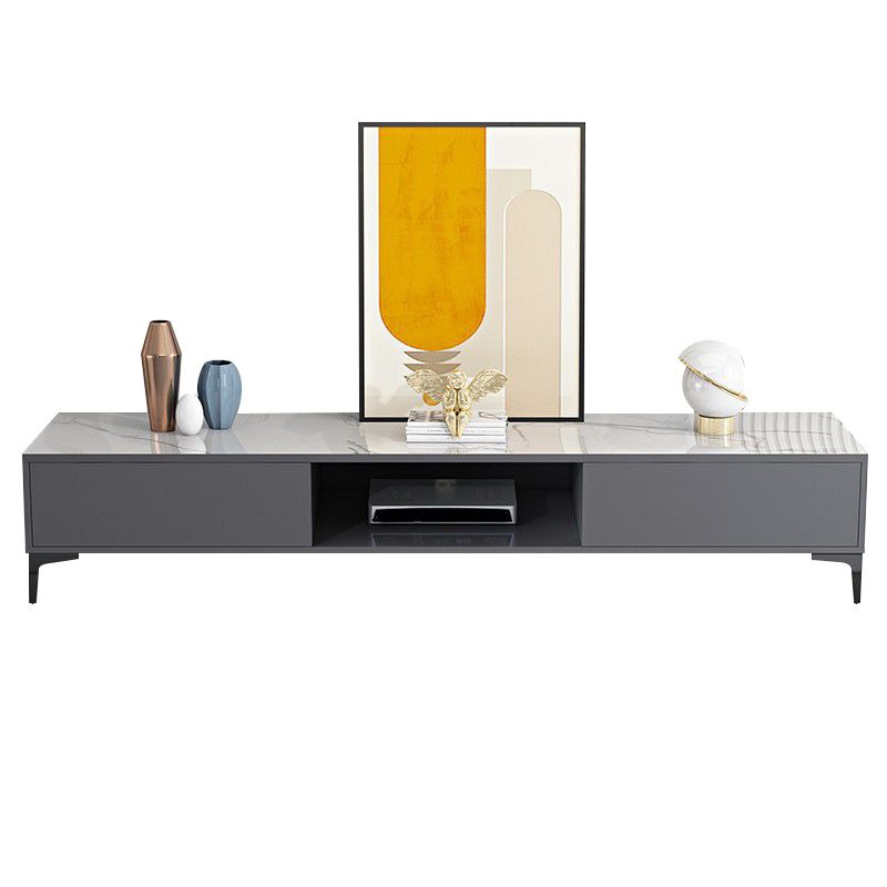 Contemporary 2-Door TV Stand 1-Open Shelf TV Console - 15.75" H Clearhalo 'furn' 'furn_tv_stands_entertainment_centers' 'Furniture' 'Living Room Furniture' 'TV Stands & Entertainment Centers' 'TV Stands & Media Storage Furniture' 'tv_stands_entertainment_centers' 1200x1200_8b604ddb-c704-4b5f-bfdb-07afec637654
