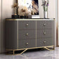Commode en pierre de coffre de rangement Glam classique de 15,6 pouces de largeur avec 6 tiroirs