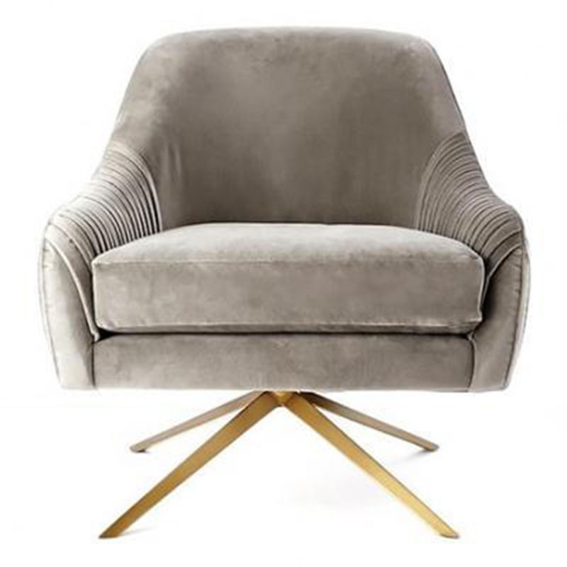 Velvet Arm Chaid 29.52 "L x 32.67" W x 33,46 "h Poufreau accent pivotant