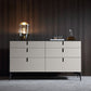 Sideboard in legno moderno ingegnerizzato a buffet a 6 cassetti con pietra per soggiorno