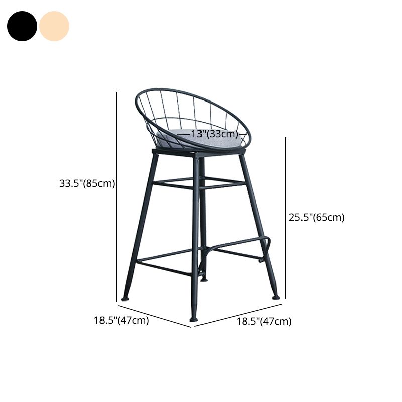 Glam Metal Bar and Counter Stool Round Low Back Stool with 4 Legs Clearhalo 'Bar Furniture' 'Bar Stools' 'bar_stools' 'furn' 'furn_bar_stools' 'Furniture' 'furniture_bar_stools' 'Kitchen & Dining Furniture' 1200x1200_8b626e7b-7ee1-45ca-9224-e6ef0c8ba036