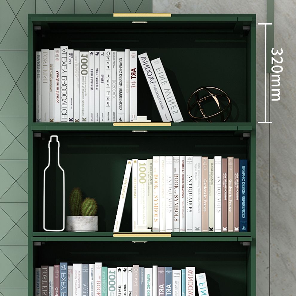 Modern Engineered Wood Bookcase, Door Bookshelf for Any Room, 12" W