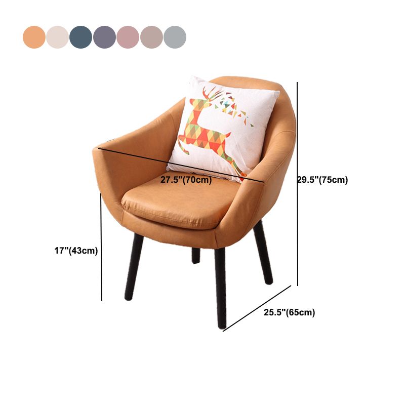 27.56" Wide Faux Leather Pillow Back Flared Arms Arm Sponge 4 Legs Chair Clearhalo 'Accent Chairs' 'accent_chairs' 'Chairs & Seating' 'furn' 'furn_accent_chairs' 'Furniture' 'Living Room Furniture' 1200x1200_8b632753-e40f-4997-83e0-e7625d1ab0e8