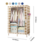 Metal Modern Armoire Shelves Storage Wardrobe Closet with Garment Rod