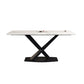 Contemporary Stone Dining Table Rectangle Dining Table with Pedestal Base in Black Clearhalo 'Dining Tables & Seating' 'Dining Tables' 'dining_table' 'furn' 'furn_dining_table' 'Furniture' 'furniture_dining_table' 'Kitchen & Dining Furniture' 'kitchen' 'kitchen_dining_table' 1200x1200_8b64eac6-6c20-4578-a69d-32965b9862a8