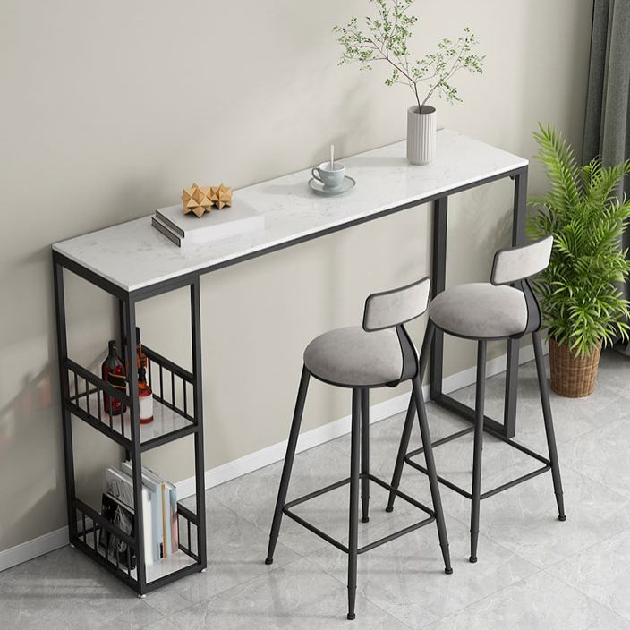 Juego de mesa de bar con pedestal doble moderno, mesa de bar con estructura de hierro de 1/3 piezas y taburetes