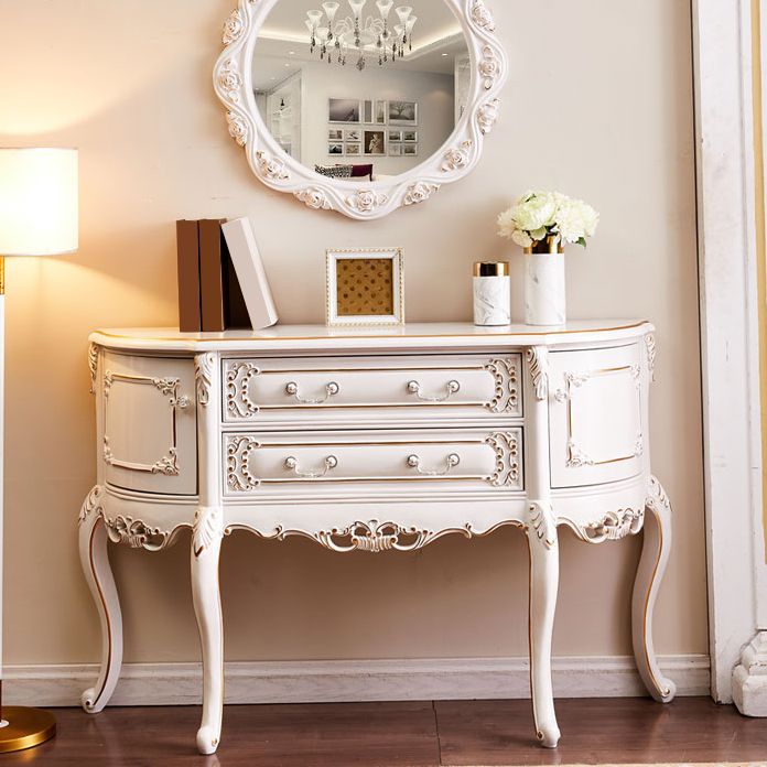 Free Form Shape Contemporary Console Table White Wood Console Sofa Table