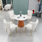 Glam 1/5 Pieces Dining Set Circular Stone Dining Table for Dining Room Clearhalo 'Dining Room Sets' 'Dining Tables & Seating' 'dining_room_set' 'furn' 'furn_dining_room_set' 'Furniture' 'furniture_dining_room_set' 'Kitchen & Dining Furniture' 1200x1200_8b665447-7a40-43e5-8836-05c612308853