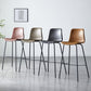 Sgabello da bar in pelle posteriore bassista in stile contemporaneo con gambe metalliche