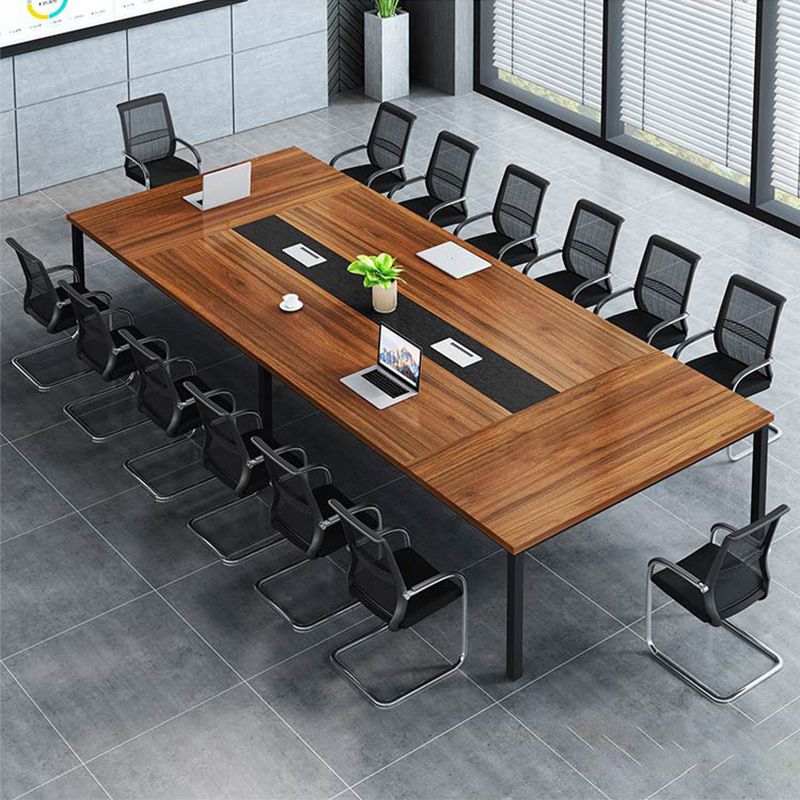 Moderna scrivania rettangolare da ufficio con gambe in metallo fabbricato scrivania in legno per casa