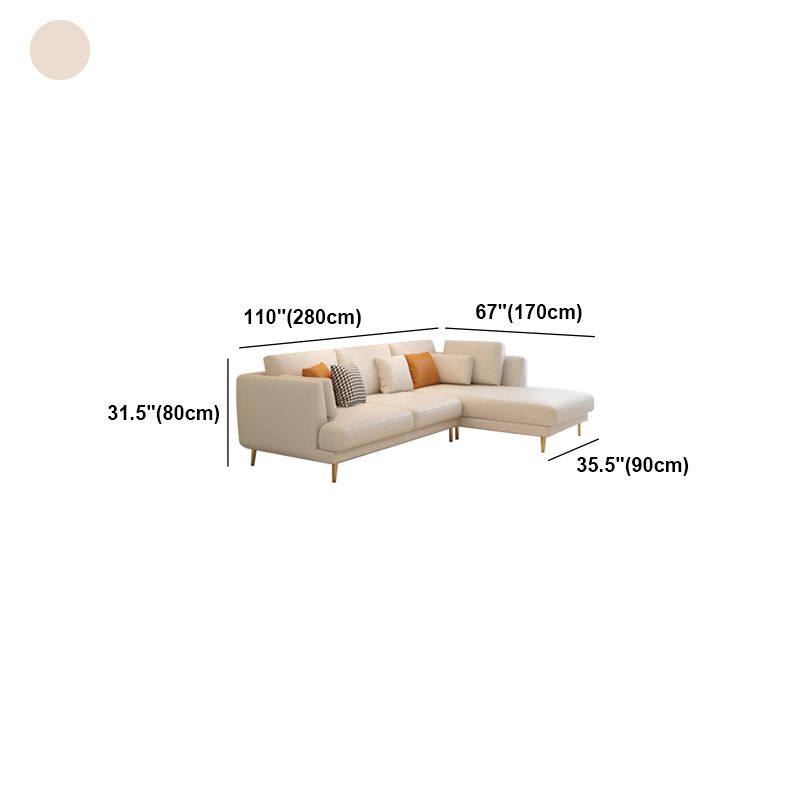 Contemporary Faux Leather Sofa Recessed Arm Furniture Sectionals in Beige