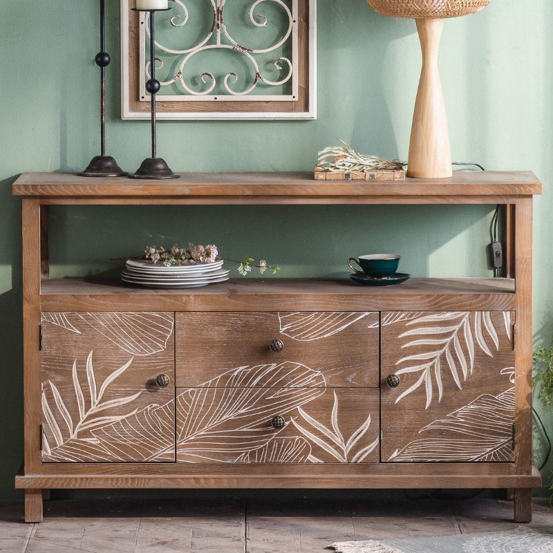 Mid-Century Modern Cabinet Solid Wood Rectangle with Drawer Accent Cabinet Clearhalo 'Cabinets & Chests' 'cabinets_chests' 'furn' 'furn_cabinets_chests' 'Furniture' 'Living Room Furniture' 1200x1200_8b6b4d0a-dfc4-4d7c-83cc-031ce0b98a9c