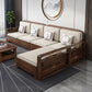Contemporary Sectional Sofa Walnut Wood Sectional with Pillows
