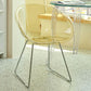 Contemporary Style Arm Chair Plastic Dining Chair with Metal Base for Dining Room