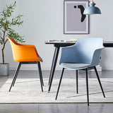 Plastic Modern Indoor-Outdoor Chair Dining Room Solid Back Upholstered Arm Chair Clearhalo ' kitchen&dining_furn' 'Dining Chairs' 'Dining Tables & Seating' 'dining_chair' 'Furniture' 'furniture_dining_chair' 'Kitchen & Dining Furniture' 'kitchen' 1200x1200_8b6f2175-777b-4c1a-bac6-5d5c83ea66b5