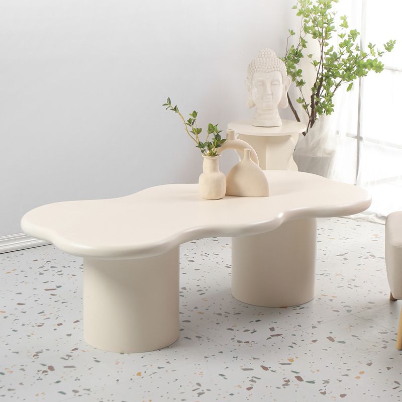 Scandinavian Free Form Coffee Table White Wooden Cocktail Table with 4 Legs Clearhalo 'Coffee & Accent Tables' 'Coffee Tables' 'coffee_tables' 'furn' 'furn_coffee_tables' 'Furniture' 'Living Room Furniture' 1200x1200_8b701a8f-56d6-4ea0-9211-aa170bad6ccd