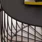 Mid-Century Modern Round Iron Coffee Table Frame Cocktail Table 15.75" H