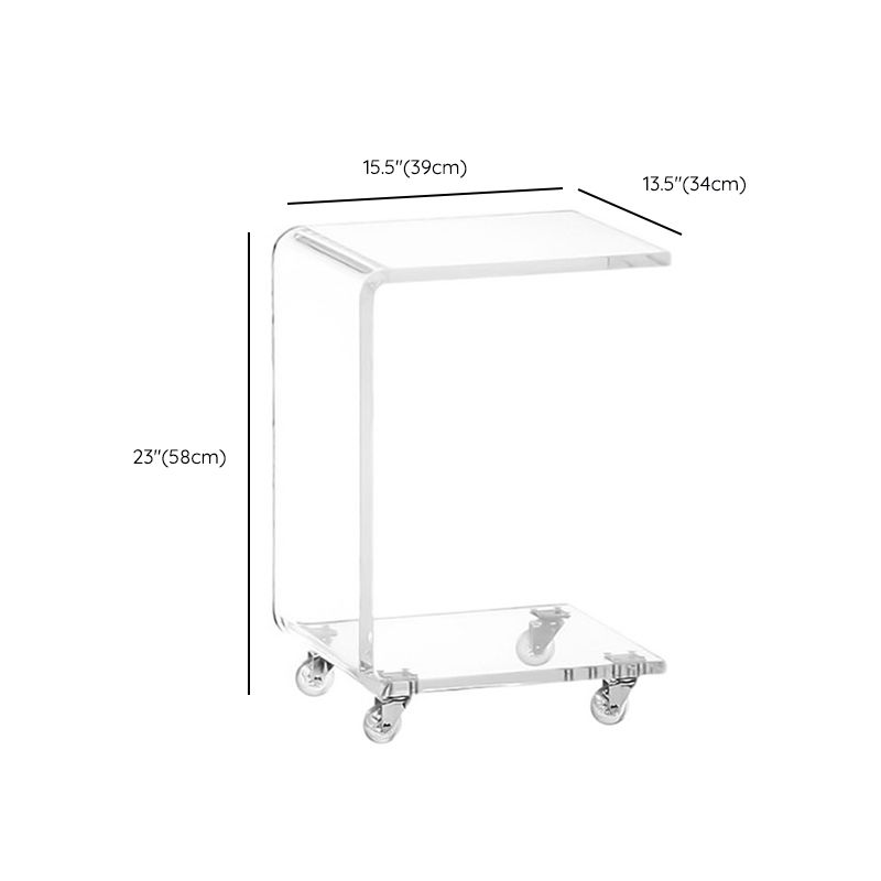 Modernistic Plastic Abstract End Table Rectangular Corner Table for Living Room Clearhalo 'Coffee & Accent Tables' 'End & Side Tables' 'end_side_tables' 'furn' 'furn_end_side_tables' 'Furniture' 'Living Room Furniture' 1200x1200_8b7676cd-ca83-4178-a297-bd366b9582ac