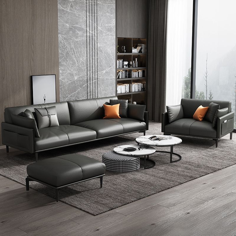 Black Industrial Sofa with Bolster Pillows 31.5"High Square Arm Sofa Clearhalo 'furn' 'furn_sofas' 'Furniture' 'furniture_sofas' 'kitchen' 'kitchen_sofas' 'Living Room Furniture' 'Sofa' 'sofas' 1200x1200_8b771e1d-85e2-48ce-a172-961c484dfc9e