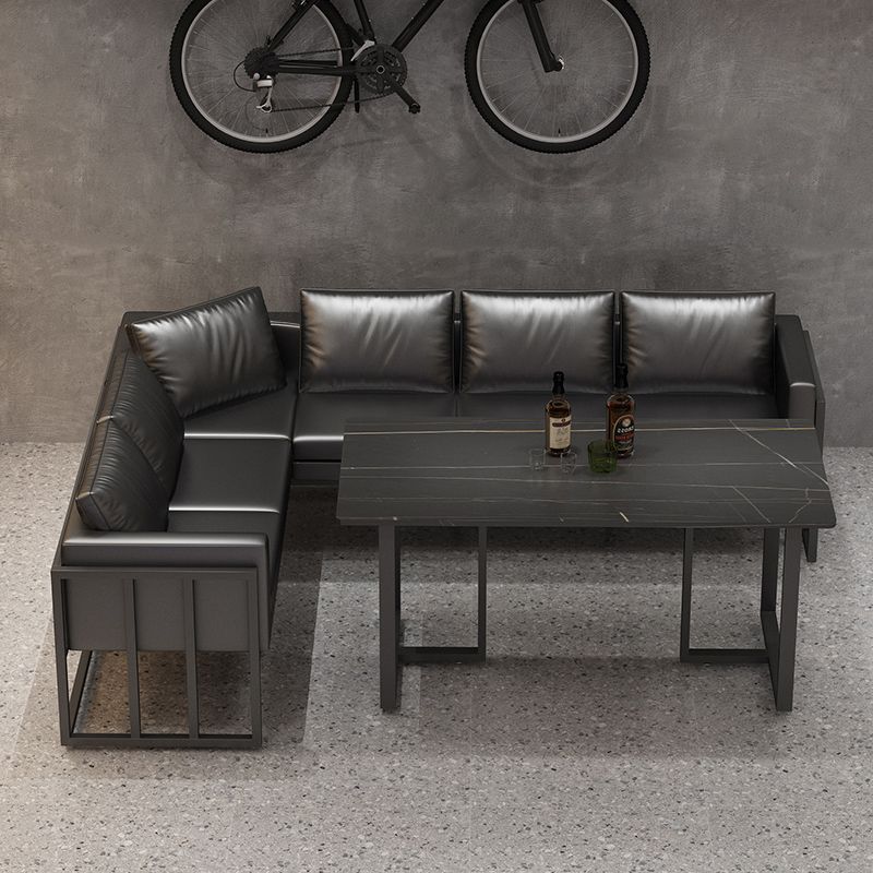 Industrial Sintered Stone Dinner Room Kitchen Table Black Table with Metal Base for Dinning Room Clearhalo ' dining_table' 'Dining Tables & Seating' 'Dining Tables' 'furn' 'furn_dining_table' 'Furniture' 'furniture_dining_table' 'Kitchen & Dining Furniture' 'kitchen&dining_furn' 'kitchen' 'kitchen_dining_table' 1200x1200_8b786be0-86b9-468c-90de-051f5a1864e1