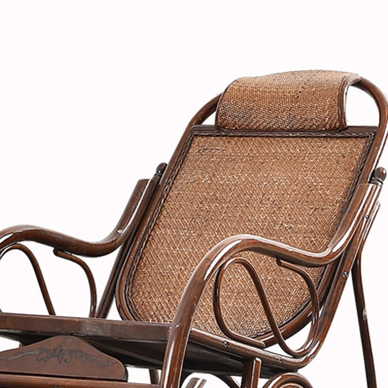 Vintage Style Wood Leisure Lazy Sofa Chair Adjustable Lounge Rocking Chair for Balcony Clearhalo 'Chairs & Seating' 'furn' 'furn_rocking_chairs' 'Furniture' 'Living Room Furniture' 'Rocking Chairs' 'rocking_chairs' 1200x1200_8b796653-5658-4c4f-803d-d56a6a147eff