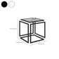 Glam Corner Table Living Room Square Frame Glass Top Accent Side Table
