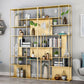 Modern Iron Geometric Shelf Living Room 78.74" Height Bookshelf Clearhalo 'Bookcases' 'furn' 'furn_bookcases' 'Furniture' 'Office Furniture' 1200x1200_8b7ae791-dc78-4e58-818a-c59490416fc6