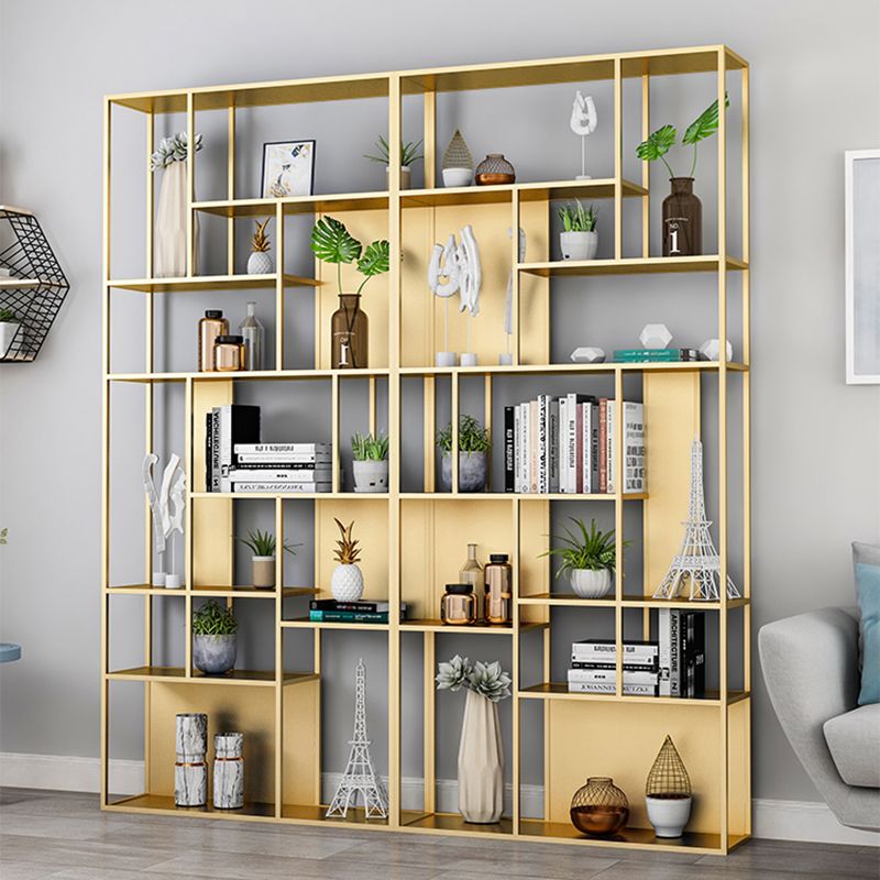 Modern Iron Geometric Shelf Living Room 78.74" Height Bookshelf Clearhalo 'Bookcases' 'furn' 'furn_bookcases' 'Furniture' 'Office Furniture' 1200x1200_8b7ae791-dc78-4e58-818a-c59490416fc6
