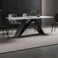 Mesa de comedor de piedra rectangular moderna con base de metal