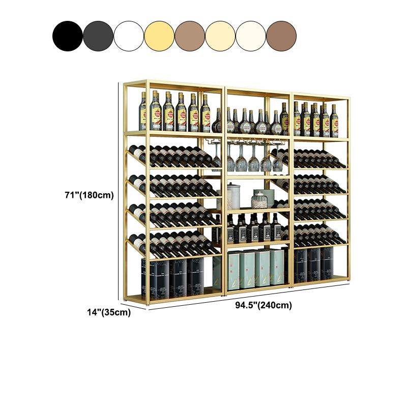 キッチン用のコンテンポラリーフロアワインボトルラックアイアンボトルホルダー