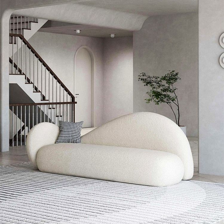 31,49 "divano curvo largo in lana bianco divano a braccio di smoking contemporaneo