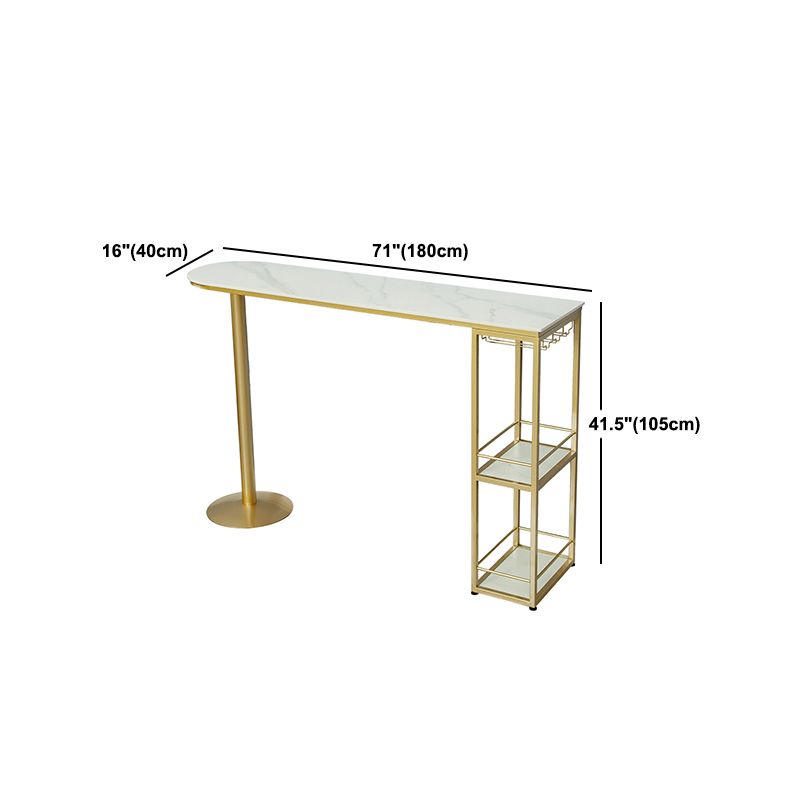 Indoor 1/2/3 Pieces Bar Table Set with Storage Glam Oval Table and Stools