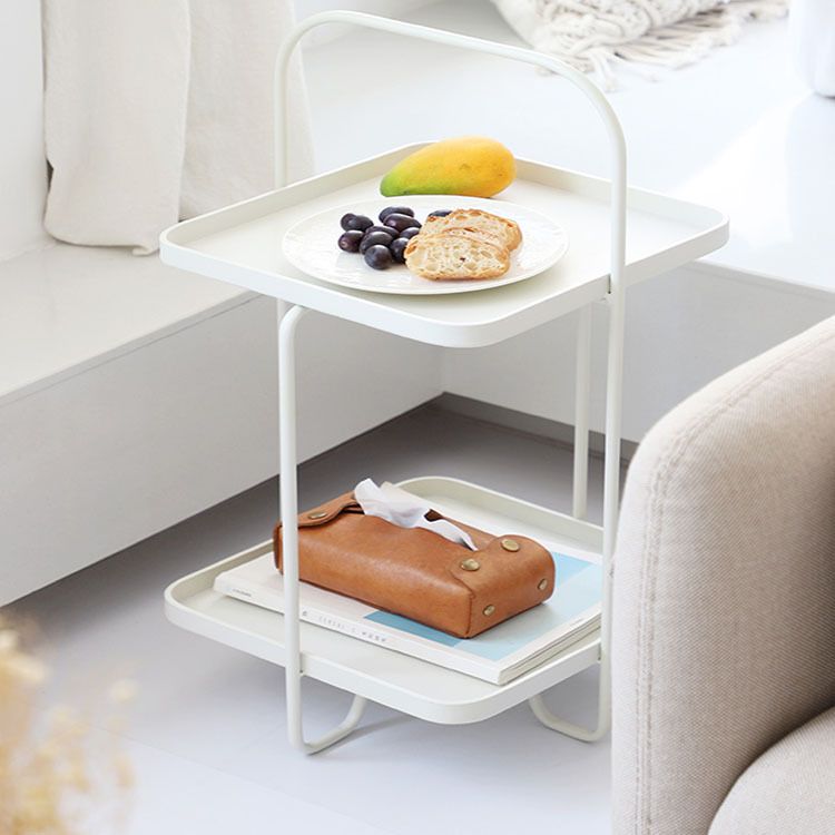 Square End Side Table X-base End Table with Shelves and Tray Top Clearhalo 'Coffee & Accent Tables' 'End & Side Tables' 'end_side_tables' 'furn' 'furn_end_side_tables' 'Furniture' 'Living Room Furniture' 1200x1200_8b81de3d-600d-408d-b0d3-7c881713b263