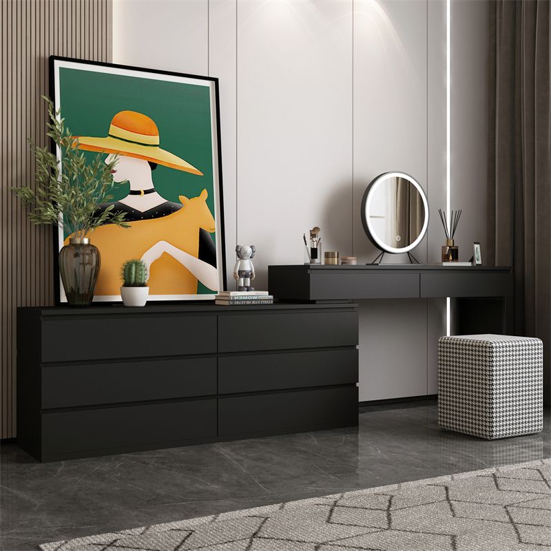 3-piece Vanity Table Set with LED Lighted Mirror Vanity Make Up Table/Stool Set