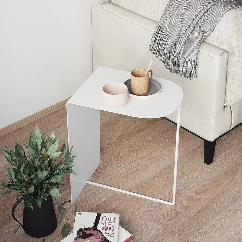 Modern Geometric End Slide Table 19.70" Tall Metal End Table