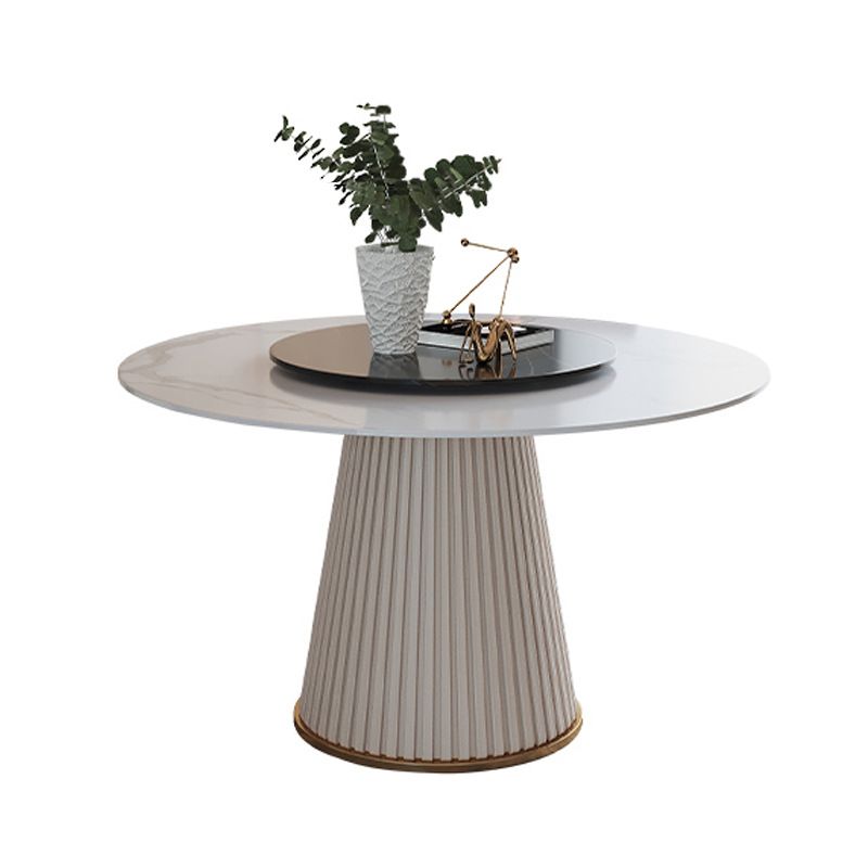 Glam Home Convertible Dining Table Sintered Stone Round Pedestal Table Clearhalo 'Dining Tables & Seating' 'Dining Tables' 'dining_table' 'furn' 'furn_dining_table' 'Furniture' 'furniture_dining_table' 'Kitchen & Dining Furniture' 'kitchen' 'kitchen_dining_table' 1200x1200_8b86afed-748b-4f5a-9e08-c0b319dae706