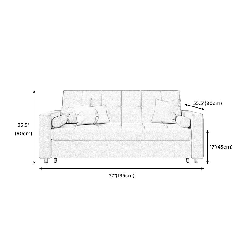 35.43"H Linen/Faux Leather Convertible Sleeper Square Arm Tufted Sofa Clearhalo 'furn' 'furn_sofas' 'Furniture' 'furniture_sofas' 'kitchen' 'kitchen_sofas' 'Living Room Furniture' 'Sofa' 'sofas' 1200x1200_8b86d48a-e52d-40dd-b35d-fec515d63025