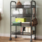 Modern Steel Etagere Bookshelf 3/4/5-Shelf Vertical Open Bookcase with Caster Wheels Clearhalo 'Bookcases' 'furn' 'furn_bookcases' 'Furniture' 'Office Furniture' 1200x1200_8b877b5a-0c26-4af6-b81e-567ad8c8f8ee