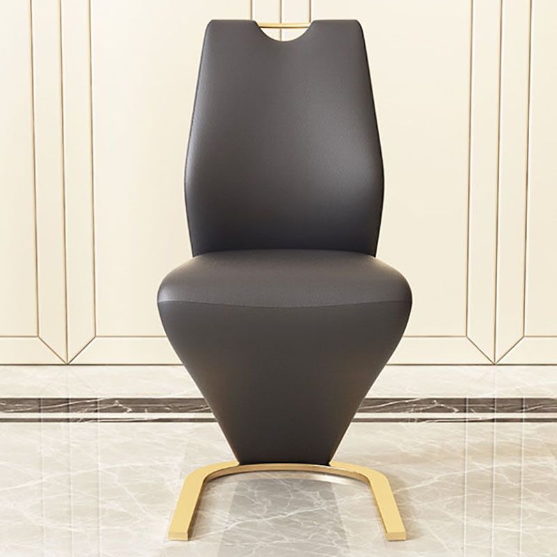 Scandinavian Style Faux Leather Dining Chairs Solid Back Chair for Kitchen (Set of 2) Clearhalo ' kitchen&dining_furn' 'Dining Chairs' 'Dining Tables & Seating' 'dining_chair' 'furn' 'furn_dining_chair' 'Furniture' 'furniture_dining_chair' 'Kitchen & Dining Furniture' 'kitchen' 1200x1200_8b87862e-812c-45ab-8fef-b2b5c58239e2