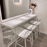 White Modern Style Rectangle Bar Table in Wood and Metal Milk Tea Shop Bar Table Clearhalo 'Bar Furniture' 'Bar Tables' 'bar_tables' 'furn' 'furn_bar_tables' 'Furniture' 'furniture_bar_tables' 'Kitchen & Dining Furniture' 1200x1200_8b88400f-e32c-454a-9be2-9584119ef494