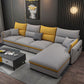 Square Arm Pillowed Back Cushions 4-Seater Sectional Sofa with Chaise Clearhalo 'furn' 'furn_sectionals' 'Furniture' 'furniture_sectionals' 'kitchen' 'kitchen_sectionals' 'Living Room Furniture' 'Sectionals' 1200x1200_8b894a04-a614-4a92-8a3a-c23ccdea034b