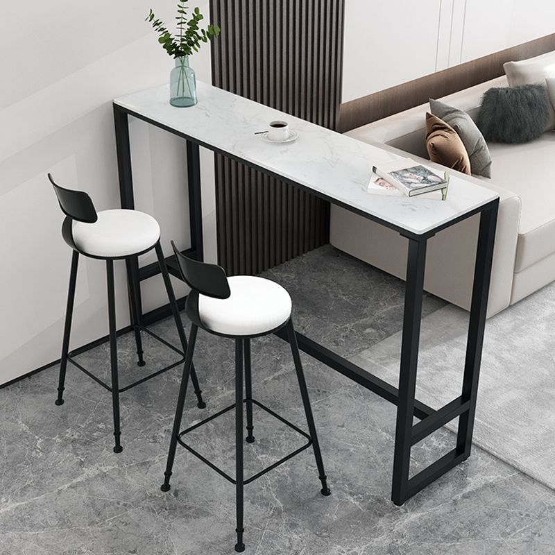 Juego de mesa de Bar rectangular contemporánea, mesa de Bar con estructura de hierro y taburetes, 1/3/5 Uds.