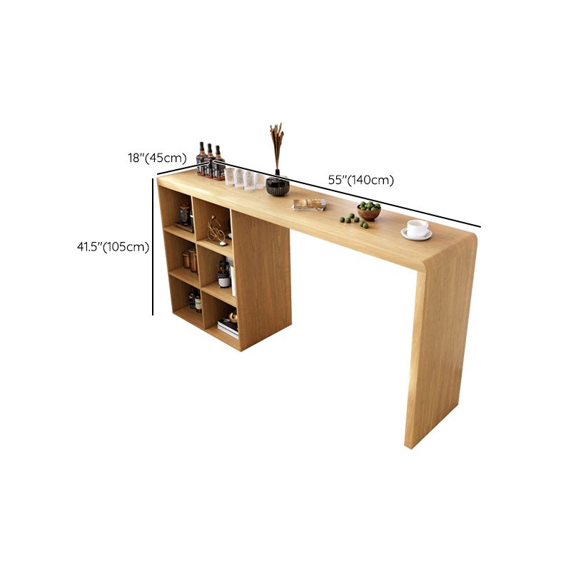 Moderner Bartisch, rechteckiger Bar-Esstisch aus massivem Holz mit doppeltem Sockel