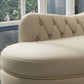 Sillón de cuero genuino con brazos enrollados para dormitorio y sala de estar
