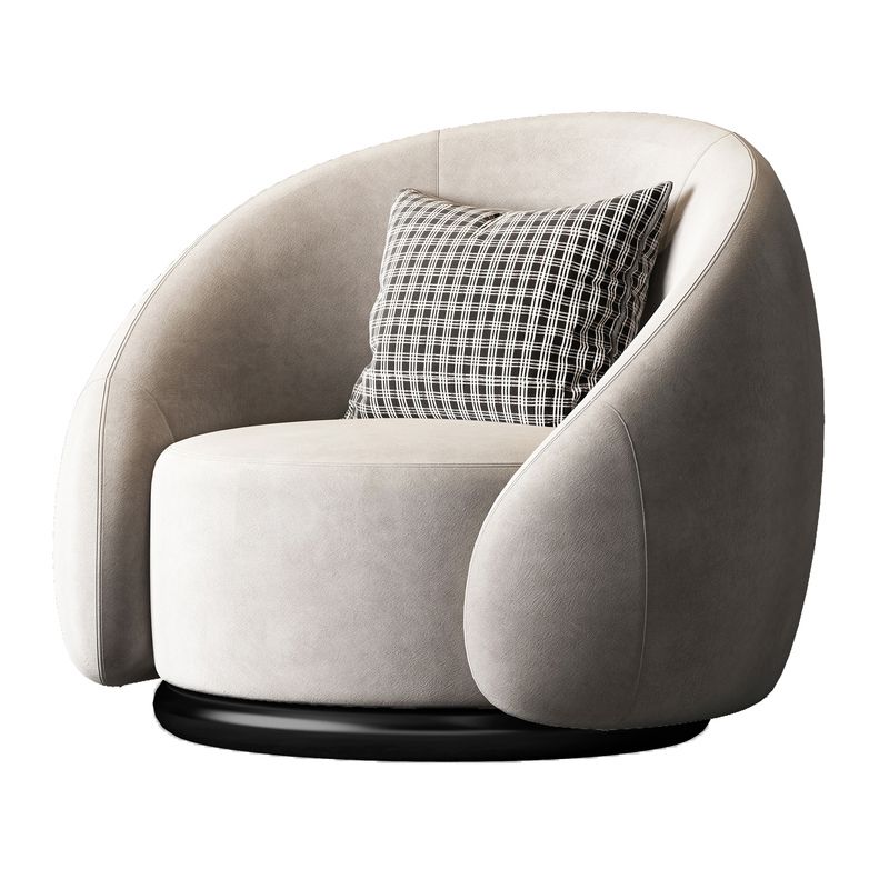 Contemporary 33.07" Wide Pillow Back Chair Velvet Sloped Arm Chair in Gray Clearhalo 'Accent Chairs' 'accent_chairs' 'Chairs & Seating' 'furn' 'furn_accent_chairs' 'Furniture' 'Living Room Furniture' 1200x1200_8b8bb3a1-4e0e-449d-a331-fc05da123095